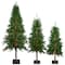 4ft., 5ft., & 6ft. Pre-Lit Slim Alpine Artificial Christmas Tree Set, Clear Lights